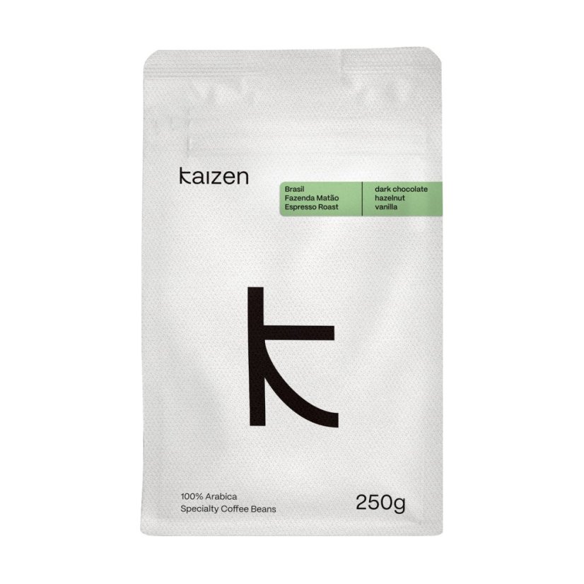 Kaizen - Brazília Fazenda Matao – zrnková káva na espresso, naturálne spracovanie, 250 g Kaizen - Brazília Fazenda Matao – zrnková káva na espresso, naturálne spracovanie, 250 g