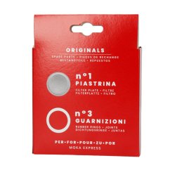 Bialetti - 3 Dichtungen + Sieb für 12-Tassen-Aluminium-Espressokocher