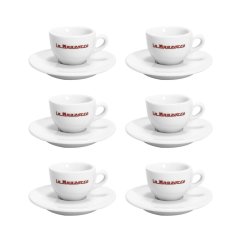 La Marzocco Strada — súprava 6 šálok a podšálok espresso, 65 ml, biele