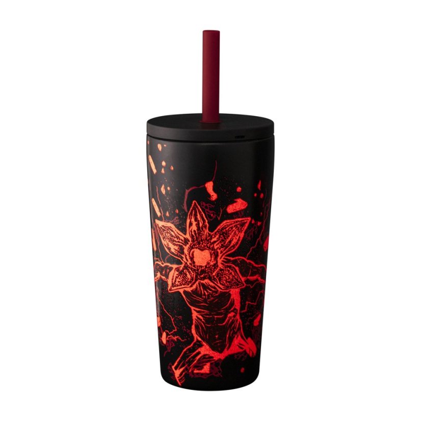 Bialetti - Reisebecher mit Strohhalm Stranger Things 600ml - leuchtet im Dunkeln