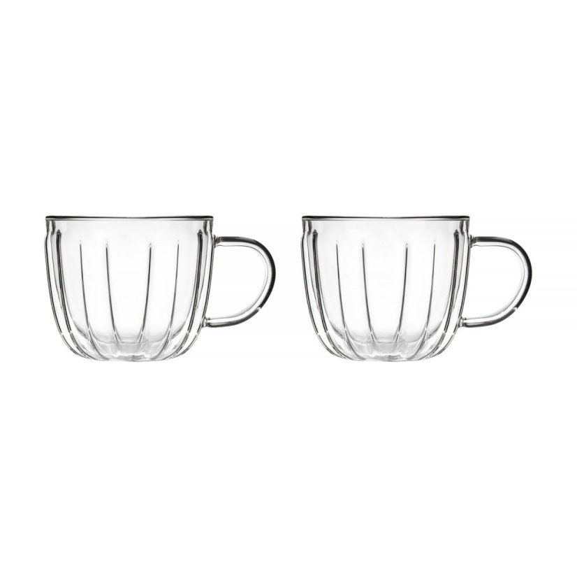 Vialli Design - Set de 2 Tazas de Vidrio de Doble Pared 250ml