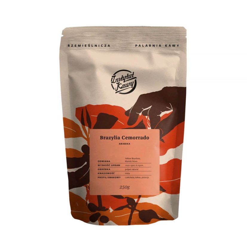 Instytut Kawy - Brazília Cemorrado – zrnková káva na espresso, naturálne spracovanie, 250 g Instytut Kawy - Brazília Cemorrado – zrnková káva na espresso, naturálne spracovanie, 250 g