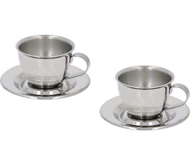 Set de 2 tazas de café de acero motta Set de 2 tazas de café de acero motta