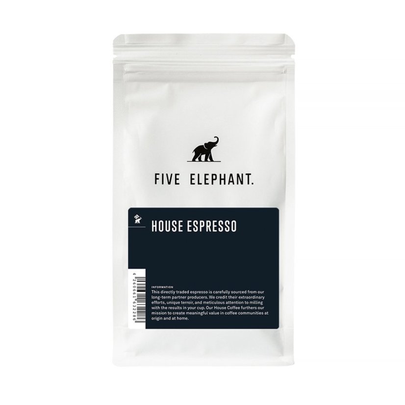Five Elephant - House Blend – zrnková káva na espresso, 250 g Five Elephant - House Blend – zrnková káva na espresso, 250 g