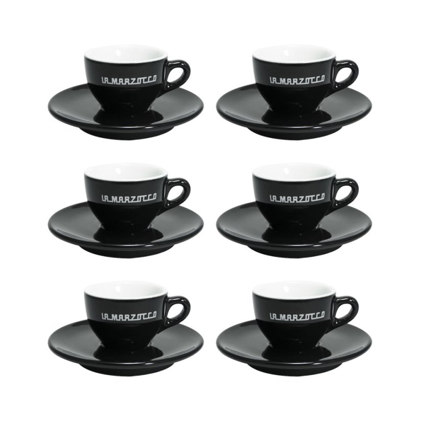 La Marzocco Linea — sada 6 šálků a podšálků espresso, 65 ml, černé