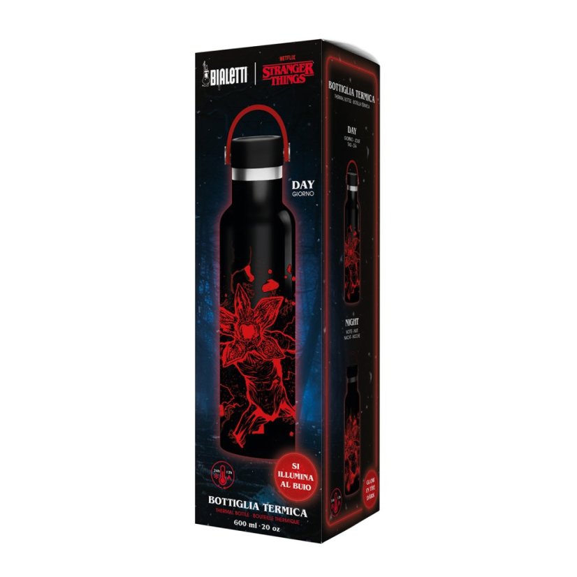 Bialetti - Thermosflasche Stranger Things 600ml - leuchtet im Dunkeln