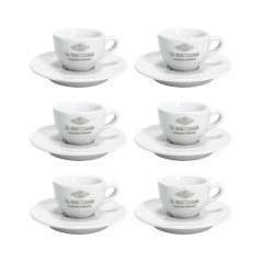 La Marzocco Espresso – 6 šálok s podšálkami 65 ml – biele