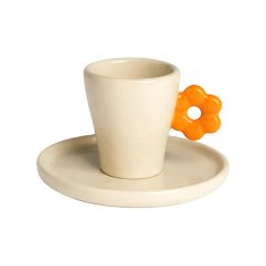 Ceramics 36 Bloom — šálka s podšálkou 70 ml, oranžová