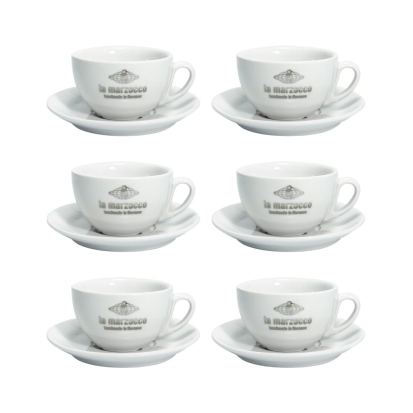 La Marzocco Latte – 6 šálok s podšálkami 300 ml – biele
