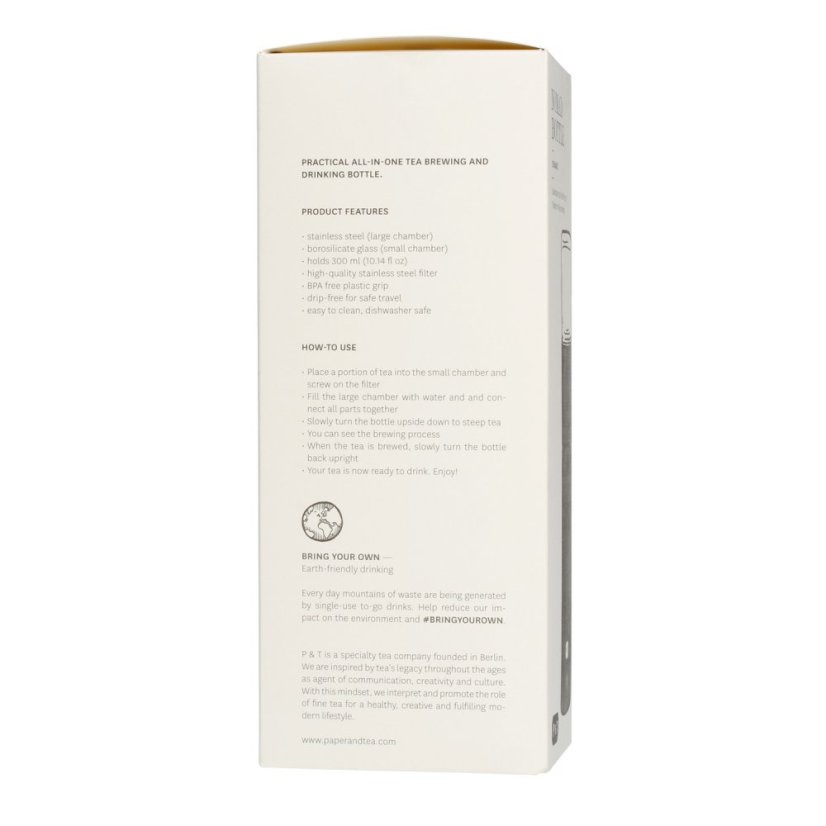 Paper & Tea - Nomad Isolierflasche mit Sieb - Schwarz