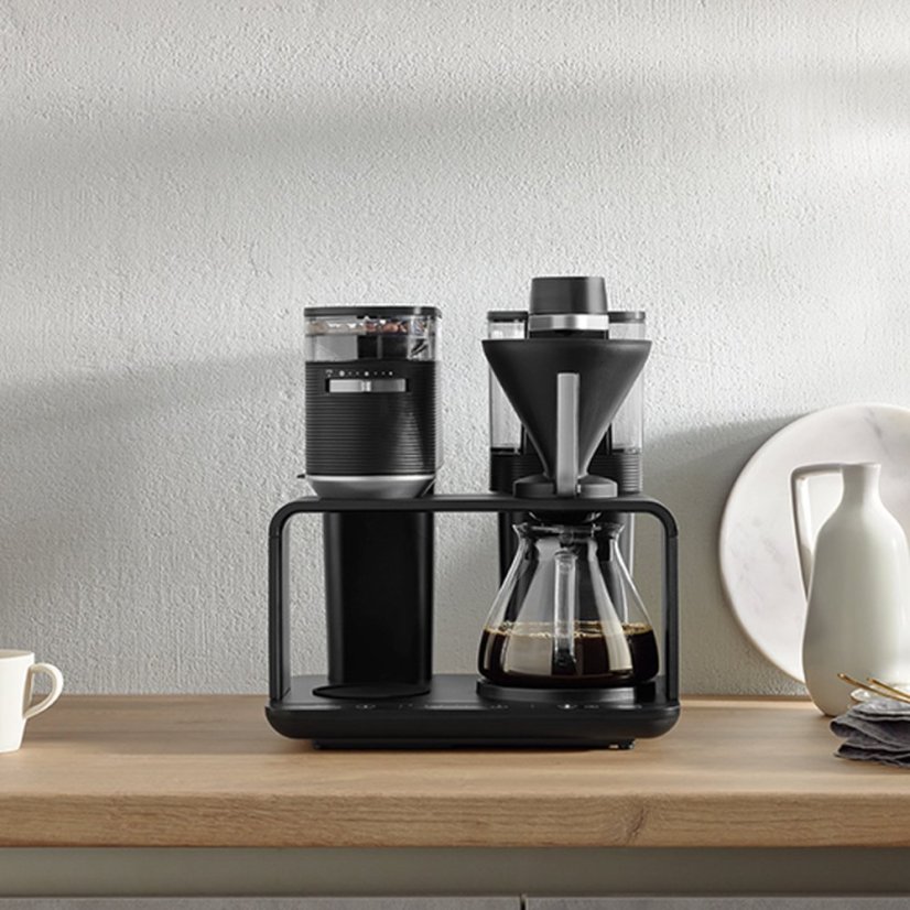 Melitta - EPOS Schwarz-Silber - Filterkaffeemaschine mit integriertem Mahlwerk