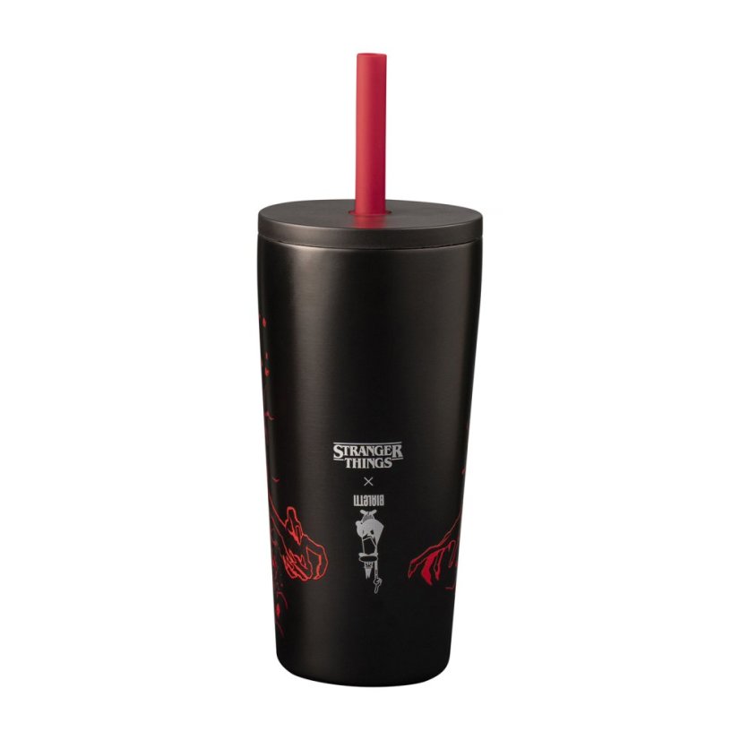 Bialetti - Reisebecher mit Strohhalm Stranger Things 600ml - leuchtet im Dunkeln